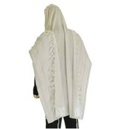 טלית גדול מצמר/ לבן במידות שונות החל מ