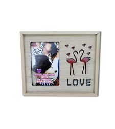 מסגרת בלוק עץ LOVE עם תאורה