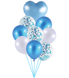 זר בלונים כחול מטאלי