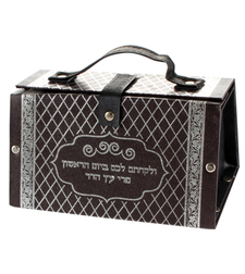 כלי לאתרוג דמוי עור הדפסה כסף עיטור 