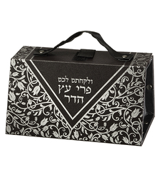 כלי לאתרוג דמוי עור הדפסה כסף 11X19X13 ס