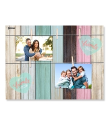 מסגרת לוח אטבים - לבבות ועץ