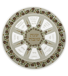 צלחת זכוכית מהודרת לראש השנה 35 ס