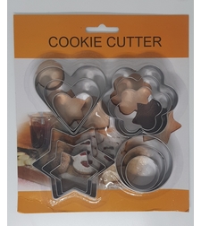 סט 12 חותכנים לב, פרח, עיגול וכוכב