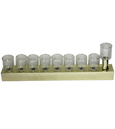 Tin menorah with 30 cm glass cups