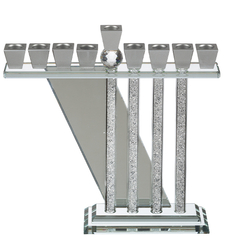 Exquisite crystal menorah silver 30X26 cm