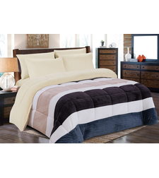 Одеяло из овчины в полоску