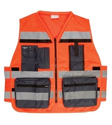 אפוד עבודה כתום עם כיסים