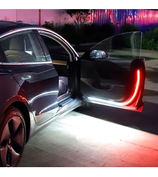 זוג סרטי לד אדום/לבן לדלתות הרכב