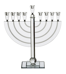 Exquisite colorful crystal menorah 54 cm