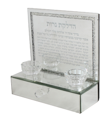 פמוטי זכוכית עם אבנים 