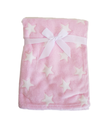 שמיכת חורף - ורוד כוכבים