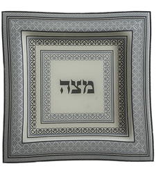 צלחת מצה זכוכית כחול 28 ס