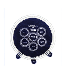 כיסוי פסח קטיפה כחול ריקמה 