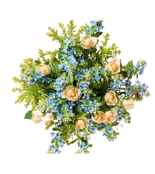 זר פרחים תכלת