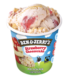 עוגת גבינה עם תות שדה - 500 מ