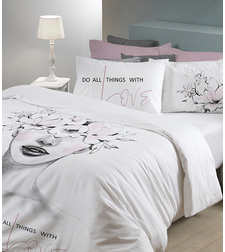 מצעים למיטה זוגית 100% כותנה סאטן דגם ליה