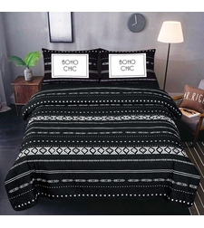 מצעי בוהו שיק שחור 180/200