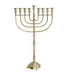 A huge, gilded menorah, 125 cm high
