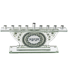 Glass menorah floral model 19.5 cm