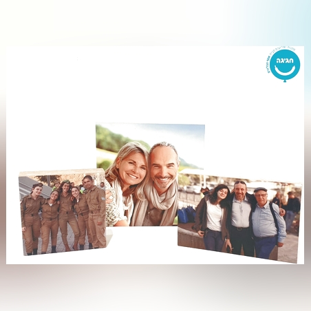 3 בלוקים מעץ עם תמונות 