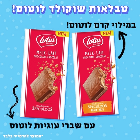 טבלאות שוקולד לוטוס - Melk Lait