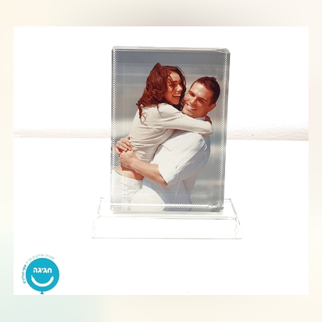 קריסטל זכוכית מלבן עם תמונה