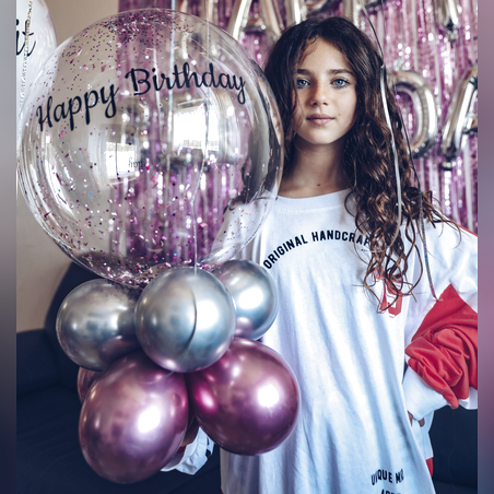 בלון שקוף על בסיס כפול