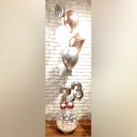 זר בלונים עם בלון הפתעה שוקולדים 161