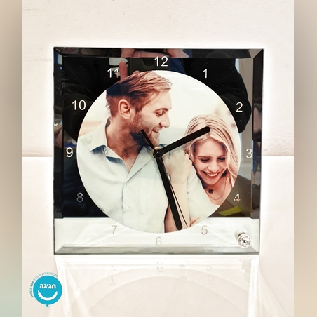 שעון זכוכית עם מראה ותמונה