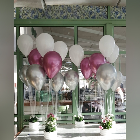 סידורי שולחן עציצים ובלונים 