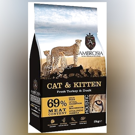 אמברוסיה קיטן הודו וברווז אוכל לגורי חתולים ללא דגנים 6 ק