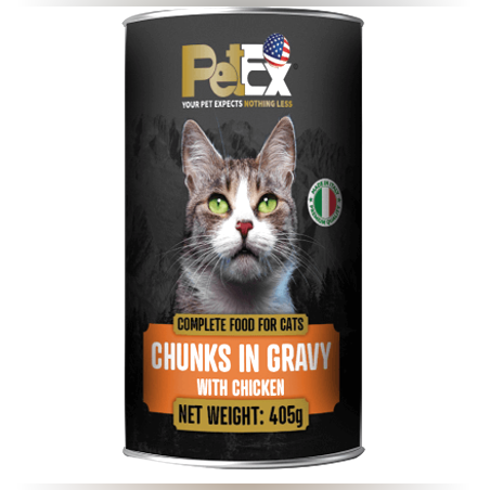 פטקס שימור לחתול חתיכות ברוטב עם עוף