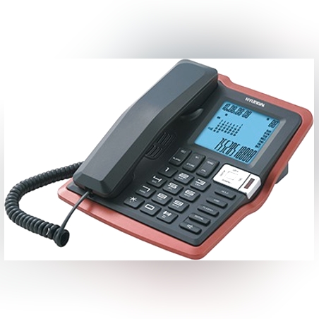 טלפון משרדי צג גדול דקורטיבי שחור/אדום HYUNDAI HDT-2700BR