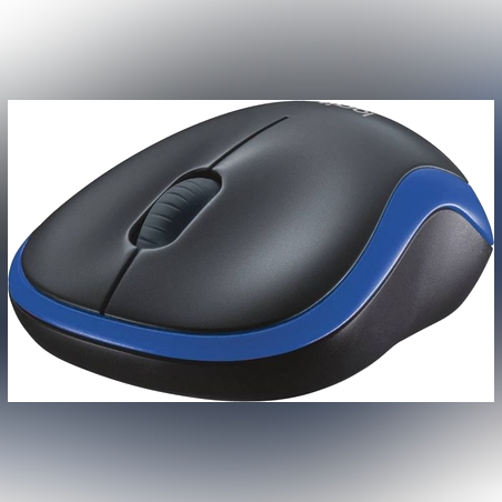 עכבר אלחוטי Logitech Wireless Mouse M185 בצבע שחור-כחול