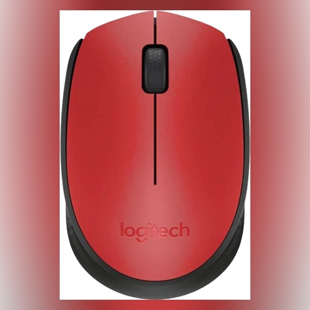 עכבר אלחוטי Logitech M171 - בצבע אדום