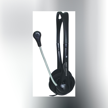 אוזניות+ מיקרופון עם ווליום לשליטת העוצמה HS-11V בצבע שחורSilver Line 