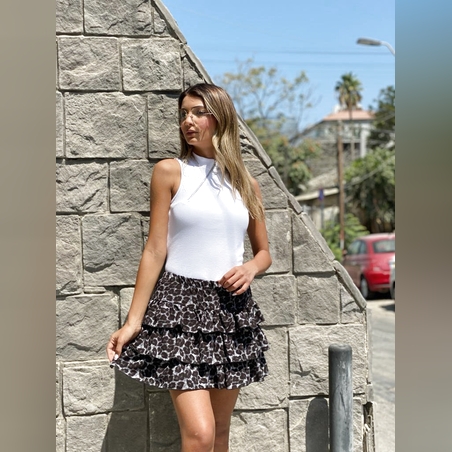 חצאית שכבות מנומרת