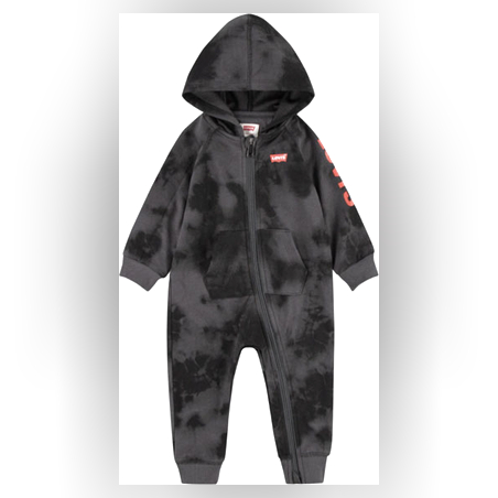 אוברול תינוקות קפוצ'ון LEVIS טאי דאי אפור NB-24M