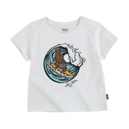 חולצה LEVIS לבנה ציור דובי מידות 12M-24M