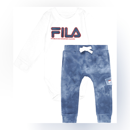 חליפת FILA בגד גוף לתינוקות (מידות NB-12 חודשים) לבן