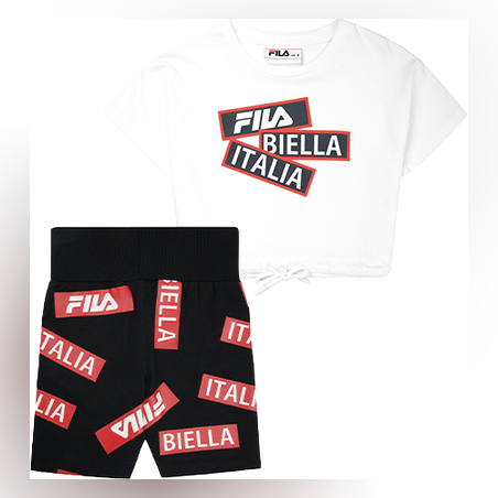חליפת FILA לילדות (מידות 2-16 שנים) לוגו באמצע