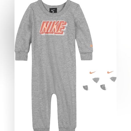 אוברול תינוקות NIKE אפור בשילוב גרביים 0-9 