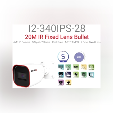 מצלמת צינור Provision I2-340IPS-28 IP POE 4MP 2.8