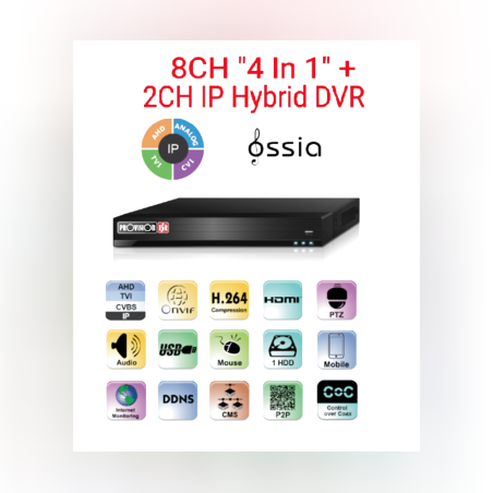 מכשיר הקלטה 2 מגה SH-8100A-2L 1TB IP2+AHD8