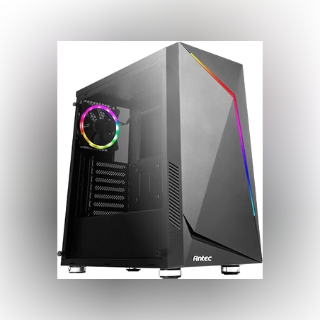 מארז גיימינג עם פס לד קדמי ומאורר ARGB אחורי ANTEC NX300 Black