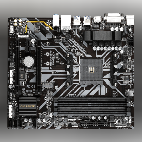 לוח אם Gigabyte B450M AMD Rayzen AM4 Micro ATX HDMI DVI USB