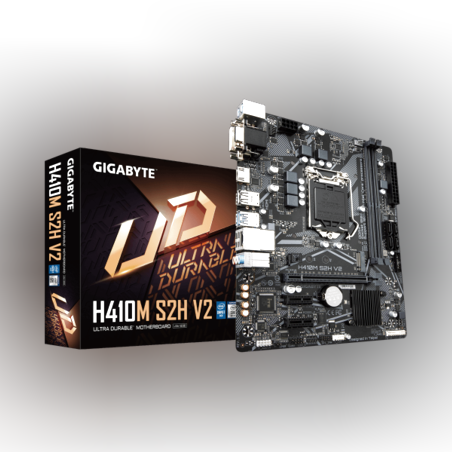 לוח דור 10 Gigabyte H410M S2H V3 M-Atx VGA DVI HDMI LGA1200