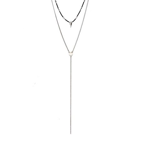 שרשרת רוקי - שחור כסף