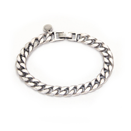 צמיד גורמט דק גברים כסוף 